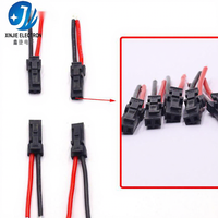 Kabel Harness Konektor Housing Pria 2-Pin Warna Hitam, Rakitan Kabel Ujung Terbuka untuk Sambungan Peralatan Rumah Tangga dan Peralatan Listrik