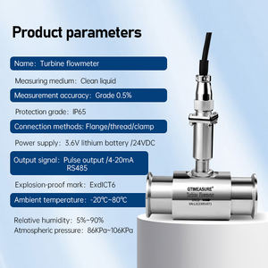 高精度タービン流量計温度圧力補償12-24VDCパワーIP65保護 - Product Image 4