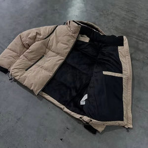 เสื้อโค้ทแขนกุดสำหรับผู้ชายเสื้อโค้ทผ้าขนเป็ดแบบครอปบุสองชั้นมีฮู้ดสำหรับฤดูหนาว - Product Image 3