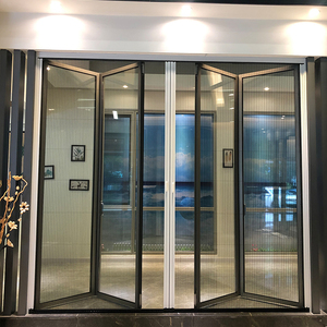 Puerta Plegable y Corredera Personalizable para Balcón <span class=keywords><strong>de</strong></span> Villa, Diseño <span class=keywords><strong>de</strong></span> Grano, Puerta Plegable <span class=keywords><strong>de</strong></span> Vidrio Acordeón <span class=keywords><strong>de</strong></span> Aluminio - Product Image 3
