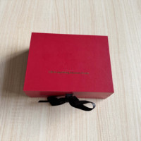 Pochette compacte KEXIN en papier noir et ruban avec séparateur en relief pour écouteurs et gadgets audio, boîte rouge gaufrée
