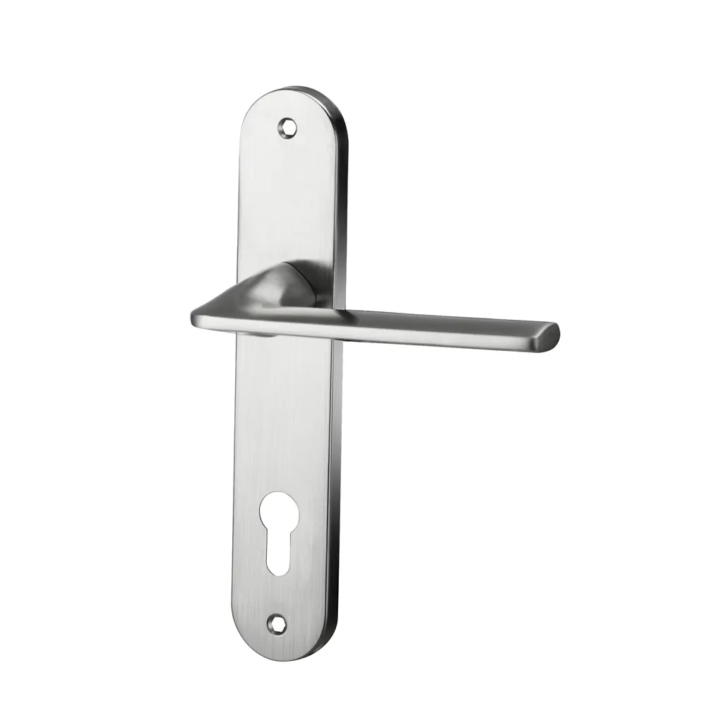 fire rated level bedroom bathroom door and window handle 201/304 stainless steel door handle on plate