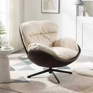 Modern Torus Shape Bean Bag Chair Contemporary Style Living Room Furniture Metal Frame Cat Paw Leather - Product Image 2