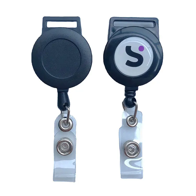 Plastic Name Tag With ID Card Holder retractable badge clip yoyo badge reel