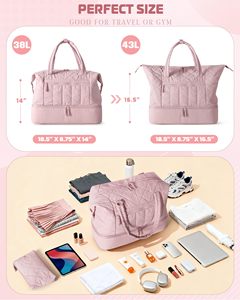 Sac de sport matelassé personnalisé avec logo, imperméable, pour femme, idéal pour le fitness, le yoga, les effets personnels, les voyages ou les séjours à l'hôpital - Product Image 5