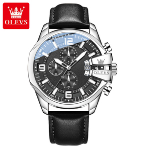 Reloj de Pulsera Analógico de Cuarzo Olves 2978 para Hombre, Edición Limitada Retro de Lujo, Caja de Aleación Resistente al Agua con Correa de Cuero - Product Image 3