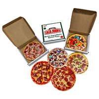 Nouveauté : Sac en Mylar de qualité avec impression UV, anti-odeur, refermable, holographique, 3,5 g, découpé en forme de pizza, avec boîte en papier pour emballage alimentaire