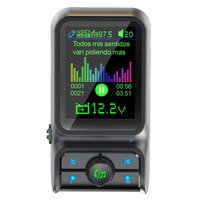 Lecteur MP3 BT 3 en 1 pour voiture avec qualité musicale sans perte, affichage de la tension du chargeur rapide pour voiture Afficher les paroles
