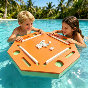 Table de Mahjong flottante en mousse EVA imperméable et plateau de jeu – Portable pour les fêtes au lac/à la piscine, le poker, les dominos et les divertissements pour adultes - Product Image 2