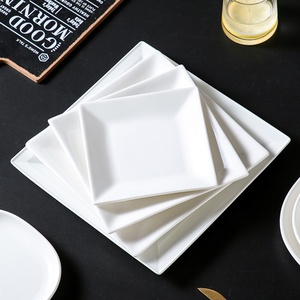 Creatively Designed Pure White Square Ceramic <b>Plate</b> for Steak Western Food Stylish Tableware for Household Hotels for Parties - Product Image 1