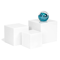 Ensemble de présentoirs de buffet en acrylique pour aliments, cube en riser blanc personnalisé pour fête
