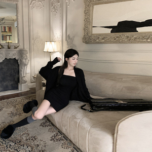 2024 Mùa Thu Mới Đến Thời Trang Phụ Nữ Tắt Vai Không Tay Cơ Thể Phù Hợp Ăn Mặc Và Dài Tay Áo Mở Phía Trước Lỏng Cardigan Bộ - Product Image 3