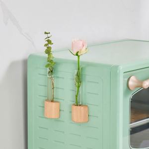 Vente en gros de petits pots de fleurs hydroponiques muraux en PP injecté, écologiques, avec tube à aspiration magnétique pour réfrigérateur, pour décoration - Product Image 5