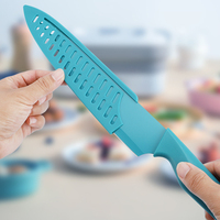 Ensemble de couteaux de cuisine colorés avec gaines lame garde lames en acier inoxydable enduites antiadhésives pour trancher la coupe ensemble de couteaux cadeaux