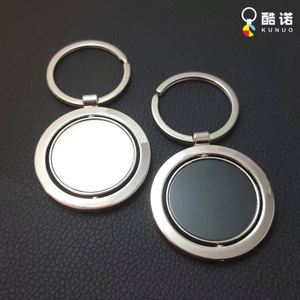 Wholesale Custom Logo <b>Round</b> Rotating Laser Engraved Logo Corporate Promotional Small Gifts Laser Engraving Keychain Key Chain - Product Image 4