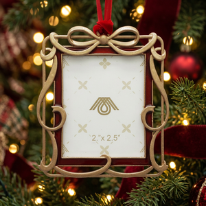 Classic Zinc Alloy Rectangle Hanging Ornament 2x2.5 Inch Painted Frame High Quality Christmas Tree Decor - Product Image 1