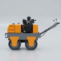 Compacteur routier vibrant à double tambour de 600 kg, mini-compacteur d'asphalte avec entraînement hydraulique pour la réparation des nids-de-poule