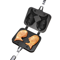 Poêle à Taiyaki 2, 3 ou 4 poissons, antiadhésive, pour gaufres, mini-œufs et crêpes, ensemble de cuisson