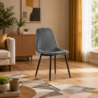 Chaise de salle à manger nordique 2026 moderne vert olive en velours, MOQ 2, chaises de salle à manger classiques uniques pour intérieur
