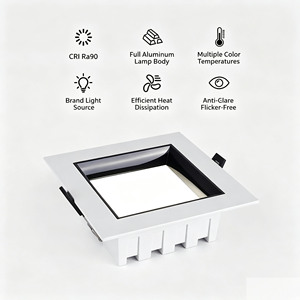 Eingelassener Quadratischer Blendfreier <span class=keywords><strong>LED</strong></span>-Downlight Aluminium <span class=keywords><strong>LED</strong></span>-Spot für Kommerzielle Innenbeleuchtung - Product Image 1