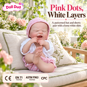 Custom 13 inch <b>Silicone</b> <b>Reborn</b> Baby Doll Crying Face Pink Hat White Top Lifelike Hand Painted Thanksgiving Gift for Kids - Product Image 1