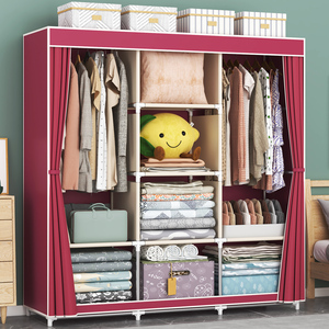 Armario Portátil de Tela, Organizador de <span class=keywords><strong>Ropa</strong></span> Moderno y Sencillo <span class=keywords><strong>para</strong></span> Dormitorio Infantil, Mueble Armario, Almirah, Gabinete de Almacenamiento con <span class=keywords><strong>Estantes</strong></span> - Product Image 5