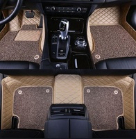 Tapis de sol de voiture durables en cuir double couche, de haute qualité, non toxiques, universels, antidérapants, adaptés à toutes les saisons