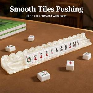 Premium Acrylic Mahjong Racks with Magnetic Pushers Set of 4, 20 inch Scalloped Mahjong Racks - Product Image 5