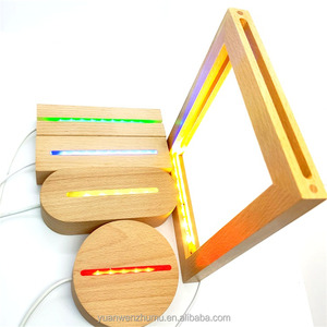 Acrylic <strong>Night</strong> Lamp Wood Base Use for Plaque Clock Neon Sign Led Menu Products Blank Acrylic <strong>Night</strong> Lights Showing Stand - Product Image 1