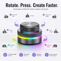 SIKAI 无线双层可编程宏旋钮 RGB 铝制 BT USB-C 旋转控制器，用于视频编辑、音频设计、编码