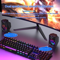 Nouveau haut-parleur de jeu filaire FV-209 avec éclairage RGB vibrant, son karaoké, subwoofer extérieur et design compact pour ordinateur de bureau