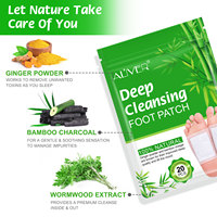ALIVER 20 Patchs Détoxifiants Naturels aux Herbes, au Gingembre et au Vinaigre de Bambou pour les Pieds – Nettoyage Profond