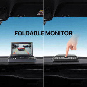 Monitor de Coche Plegable con Pantalla Digital IPS de 4.3'' AHD Inalámbrico, Lente Ojo de Pez Dorada, Cámara de Visión Trasera Wifi 1080P - Product Image 6