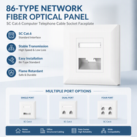 Sc optique simple de panneau de fibre de réseau de type 86 à port double/à quatre ports Cat. Façade de prise de câble téléphonique d'ordinateur 6