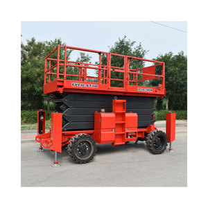 แท่นยกไฮดรอลิกขนาด10ม. 12ม. 14ม. ลิฟต์ยกแบบมีรางสำหรับก่อสร้างเครื่องยนต์มอเตอร์ฟาร์มได้รับการอนุมัติจาก CE - Product Image 5