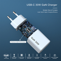 Adaptor Charger Dinding Cepat PPS 33W Pd3.0 Teknologi GaN 1C1A 2 Port Qc3.0 Mini USB C Charger Ponsel Tipe C 30W PD20W