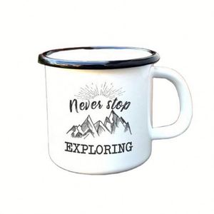 Wholesale Cast Iron Eco-Friendly Dishwasher <b>Microwave</b> Safe Sublimation Vintage Customized Logo Enamel Coffee Mug Food-Grade - Product Image 3