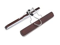 Cintre en bois avec logo personnalisé pour extensions de cheveux en bois blanc avec cintres noirs et crochet doré Pince en bois pour pantalons et jeans