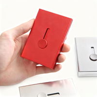 Tarjetero de Visita Personalizado con Logotipo, Deslizante Automático, Portátil, de Aleación de Zinc, Color Personalizado, Regalo Empresarial