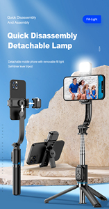 Portátil inalámbrico remoto Led luz Video <span class=keywords><strong>Selfie</strong></span> Stick trípode soporte para iPhone 16 15 14 13 <span class=keywords><strong>Samsung</strong></span> Smartphone - Product Image 2