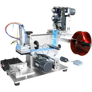 Máquina de impresión semiautomática para etiquetas adhesivas planas, máquina de impresión semiautomática para bolsas de tarros inferiores con codificación, MT-60