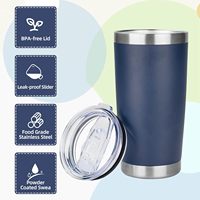 Gobelets isothermes 20 oz en gros, tasses en acier inoxydable, gobelets Halloween, bouteilles d'eau en acier, bouteilles noires en gros pour cadeaux de mariage