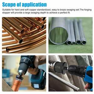 6 Buah 1/4, 3/8, 1/2, 5/8, 3/4 7/8 Inci Pipa Tembaga Expander Swaging Tube Flaring Tools Bit Kit - Product Image 4