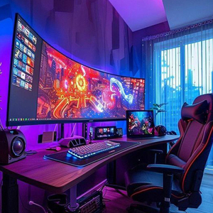 Monitor Curvo LED para PC de Escritorio, Pantalla Súper Ancha de 49 Pulgadas, 4k 5k 32:9, 144hz 165hz, DP, HDM, 1ms, Soporte Elevador, HDR - Product Image 1
