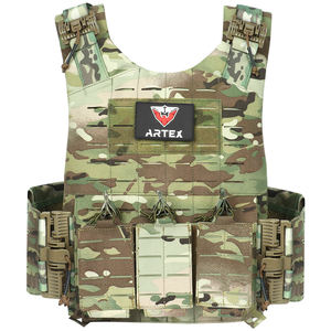 Gilet tactique porte-plaques en polyester 1000D, découpe laser MOLLE, gilet de protection pour entraînement personnel, imperméable, camouflage CP - Product Image 2
