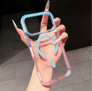Funda Magnética de Cristal 2 en 1 con Degradado de Color para iPhone 18 17 Pro 17Air 16 15 14 13 12 11, Antigolpes, Transparente, Resistente a Impactos - Product Image 4