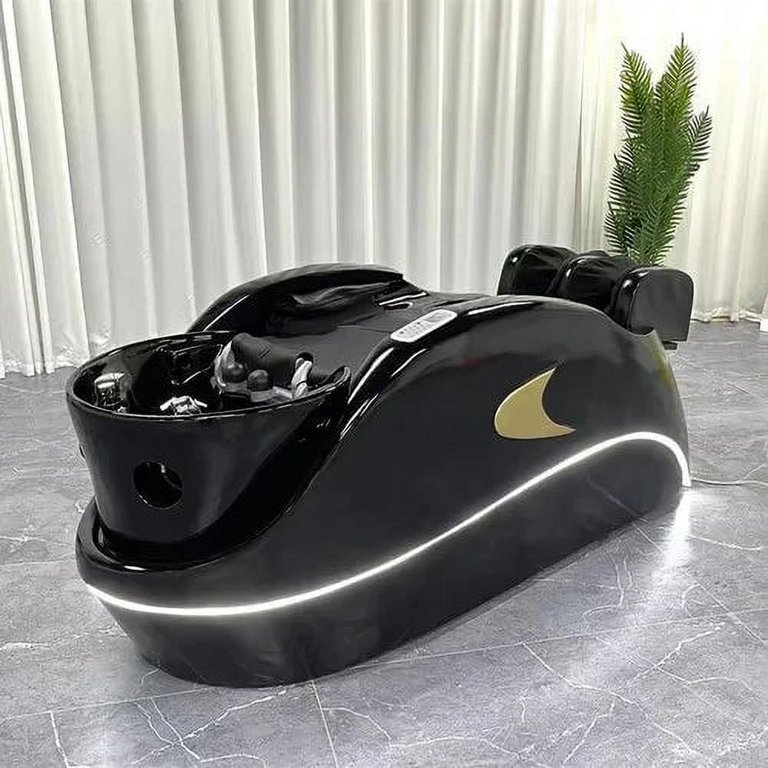 Leather LED Massage Shampoo Bed with
