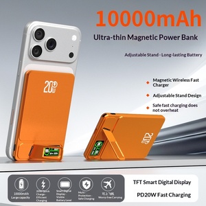 Banco de Energía Inalámbrico Magnético de 20W con Soporte Plegable, <span class=keywords><strong>Batería</strong></span> Magnética de 10000mAh Compatible con Dispositivos Magnéticos para Teléfonos Inteligentes - Product Image 2