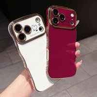 Coque de téléphone antichoc en TPU souple électroplaqué rouge cerise, motif cœur, protection des quatre coins pour 18 Pro Max 10
