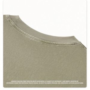 High Quality Men's Oversized Cropped T-<b>Shirt</b> 100% Cotton 260gsm Solid O-Neck Silk Screen Printed Eco-Friendly - Product Image 5